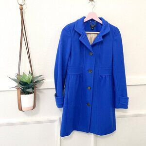 J. Crew Women’s Women's Wool Blend Royal Blue Coat Size 0